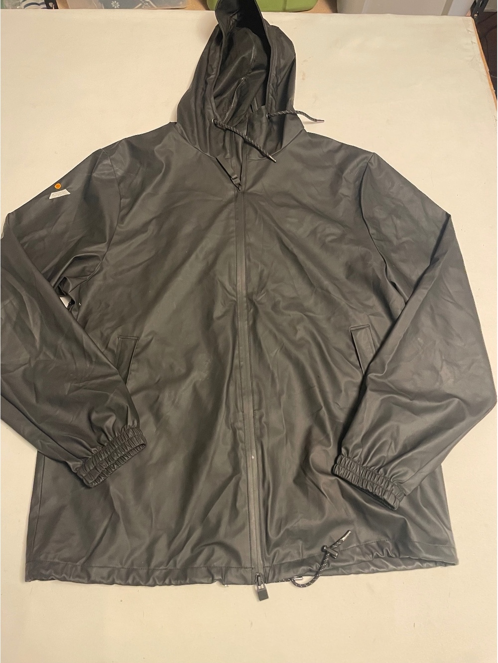 RAINS Waterproof Hooded Jacket Large Black Raincoat